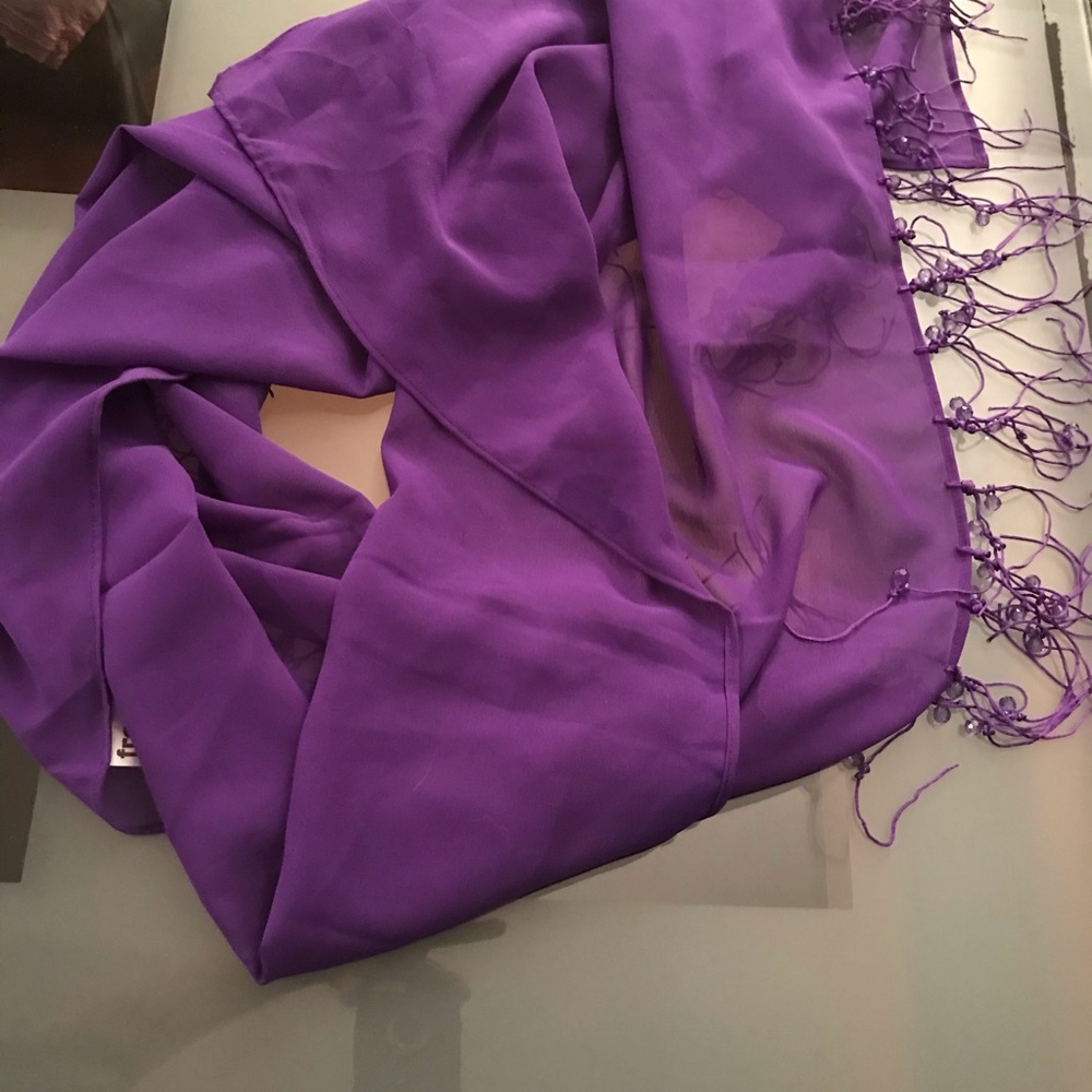 Swim Scarf-like bathing suit cover with beads